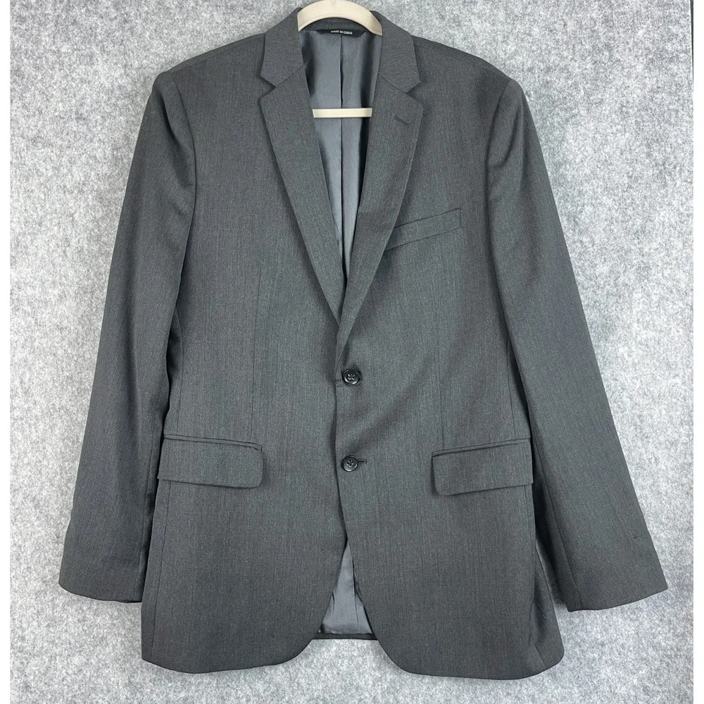 Banana Republic Lanificio F.lli Cerruti Wool Suit Men Gray Blazer 40R Pant 34x29
